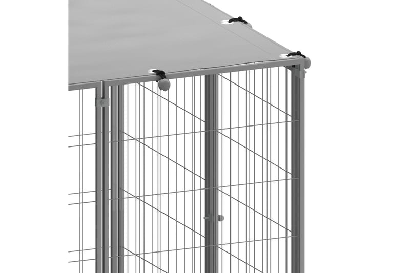 hundeløbegård 110x110x110 cm stål sølvfarvet - Sølv - Sport & fritid - Til dyrene - Til hund - Hundemøbler