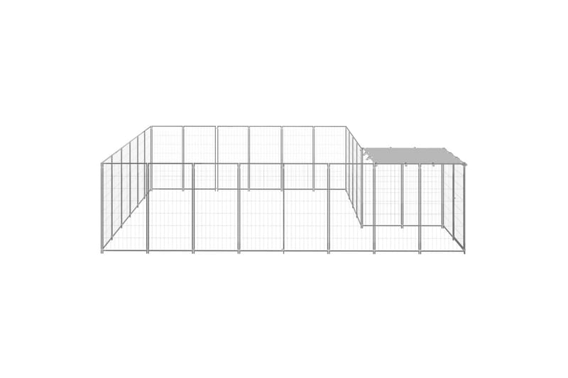 hundeløbegård 12,1 m² stål sølvfarvet - Sølv - Sport & fritid - Til dyrene - Til hund - Hundemøbler