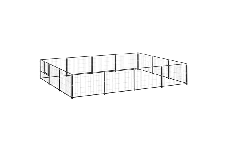hundeløbegård 12 m² stål sort - Sort - Sport & fritid - Til dyrene - Til hund - Hundemøbler