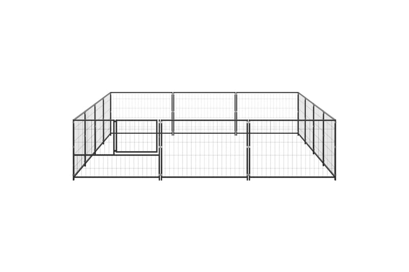 hundeløbegård 12 m² stål sort - Sort - Sport & fritid - Til dyrene - Til hund - Hundemøbler