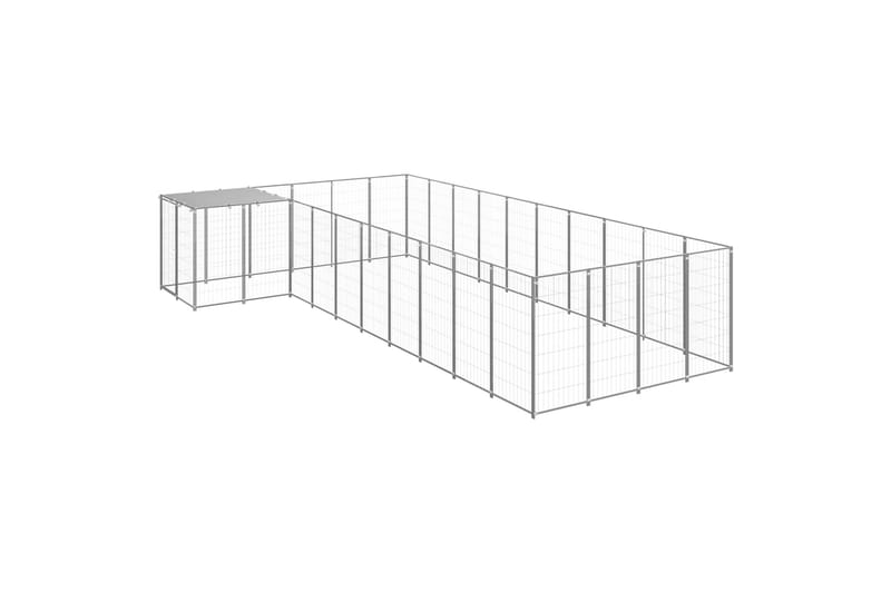 hundeløbegård 13,31 m² stål sølvfarvet - Sølv - Sport & fritid - Til dyrene - Til hund - Hundemøbler
