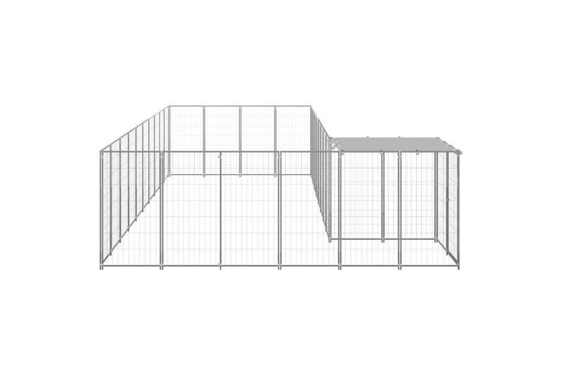 hundeløbegård 13,31 m² stål sølvfarvet - Sølv - Sport & fritid - Til dyrene - Til hund - Hundemøbler