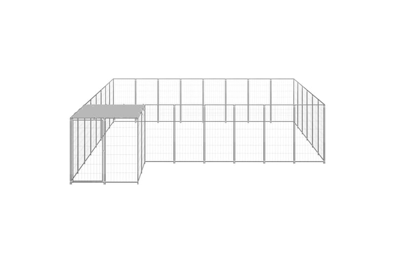 hundeløbegård 15,73 m² stål sølvfarvet - Sølv - Sport & fritid - Til dyrene - Til hund - Hundemøbler