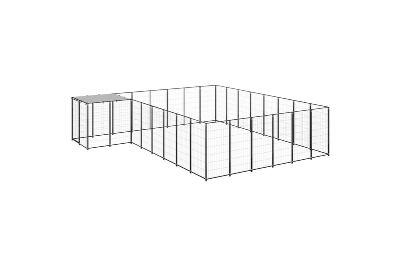 hundeløbegård 15,73 m² stål sort - Sort - Sport & fritid - Til dyrene - Til hund - Hundemøbler