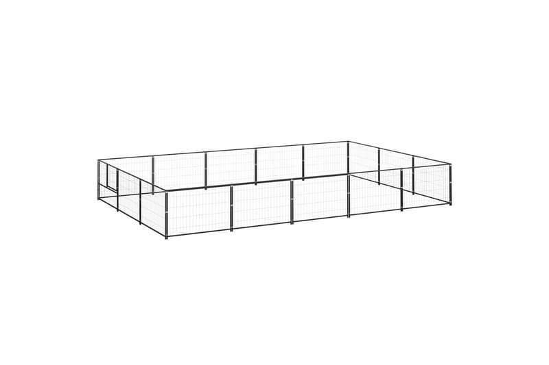 hundeløbegård 15 m² stål sort - Sort - Sport & fritid - Til dyrene - Til hund - Hundemøbler