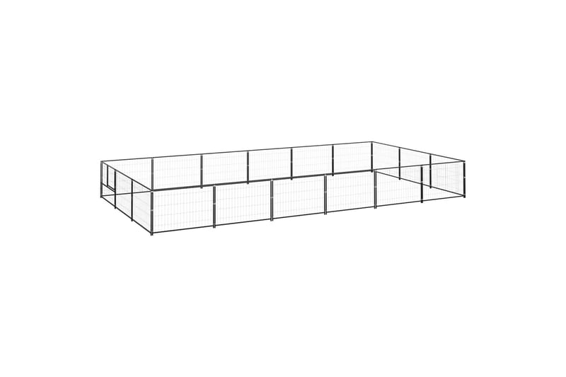 hundeløbegård 18 m² stål sort - Sort - Sport & fritid - Til dyrene - Til hund - Hundemøbler