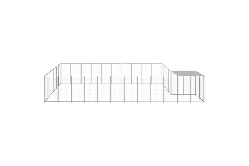 hundeløbegård 19,36 m² stål sølvfarvet - Sølv - Sport & fritid - Til dyrene - Til hund - Hundemøbler