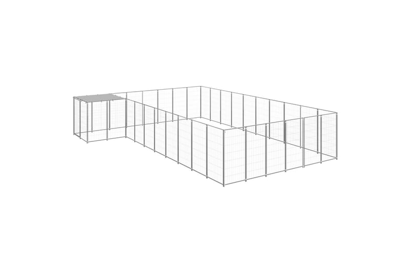 hundeløbegård 19,36 m² stål sølvfarvet - Sølv - Sport & fritid - Til dyrene - Til hund - Hundemøbler