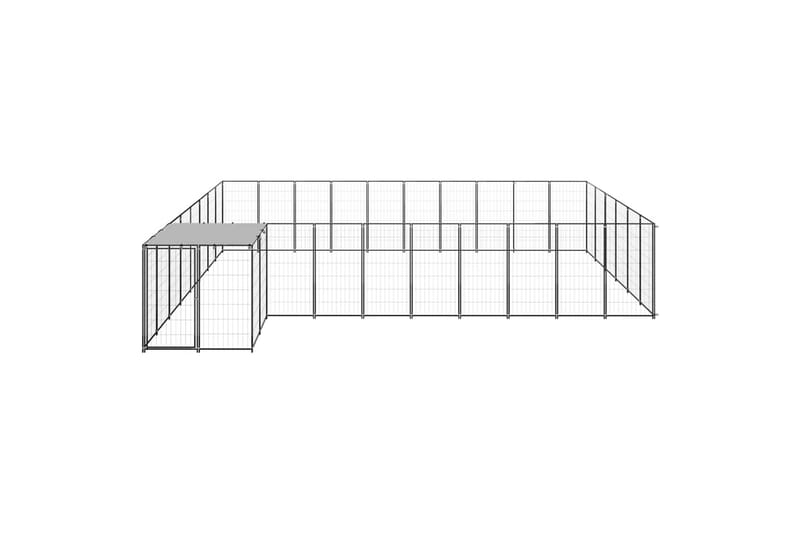 hundeløbegård 19,36 m² stål sort - Sort - Sport & fritid - Til dyrene - Til hund - Hundemøbler