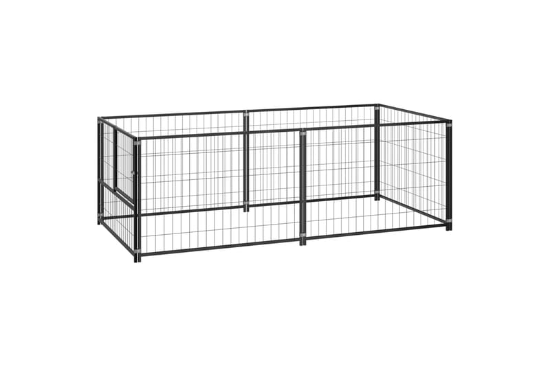hundeløbegård 200x100x70 cm stål sort - Sort - Sport & fritid - Til dyrene - Til hund - Hundemøbler