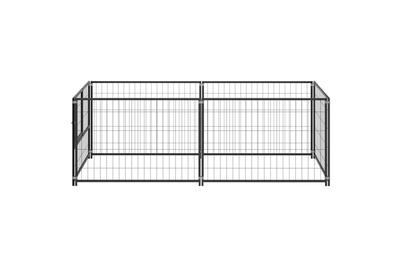 hundeløbegård 200x100x70 cm stål sort - Sort - Sport & fritid - Til dyrene - Til hund - Hundemøbler