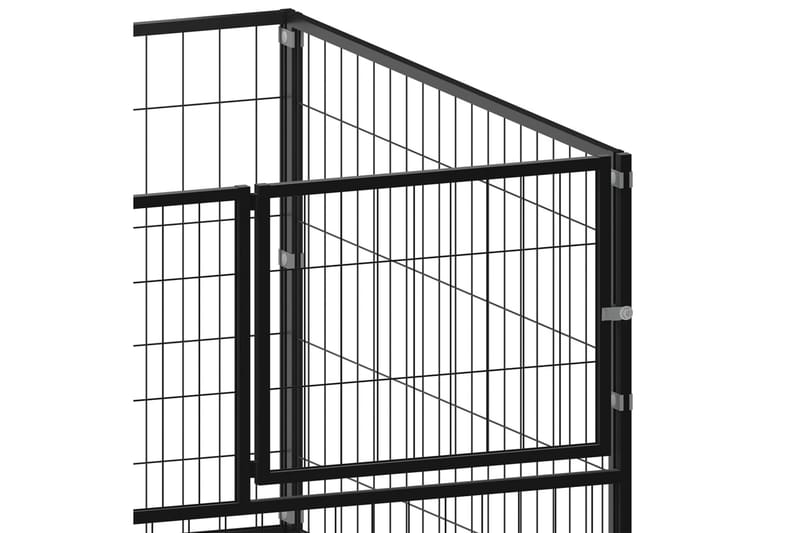 hundeløbegård 200x100x70 cm stål sort - Sort - Sport & fritid - Til dyrene - Til hund - Hundemøbler