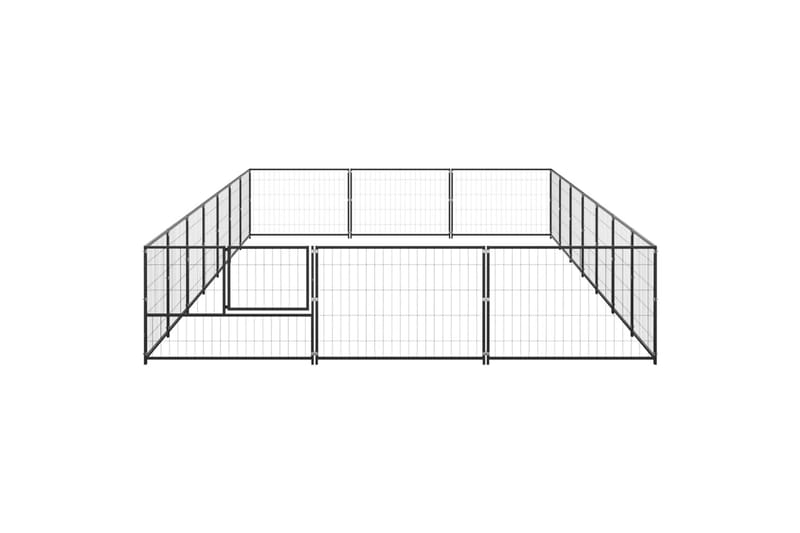 hundeløbegård 21 m² stål sort - Sort - Sport & fritid - Til dyrene - Til hund - Hundemøbler
