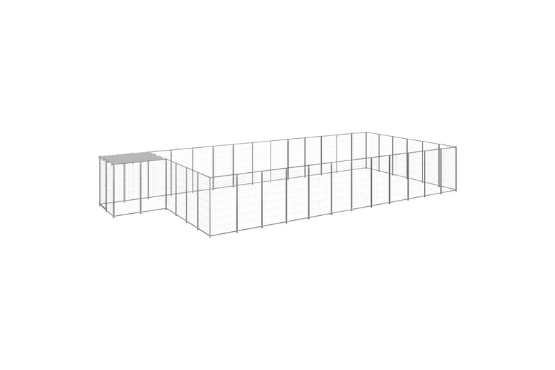 hundeløbegård 22,99 m² stål sølvfarvet - Sølv - Sport & fritid - Til dyrene - Til hund - Hundemøbler