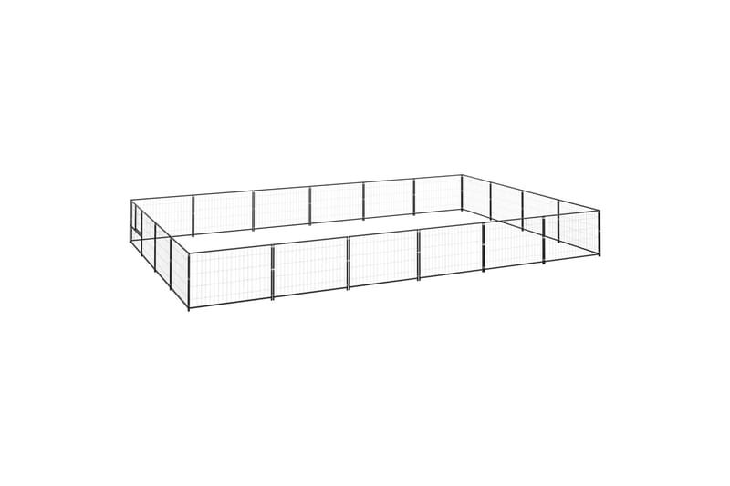 hundeløbegård 24 m² stål sort - Sort - Sport & fritid - Til dyrene - Til hund - Hundemøbler