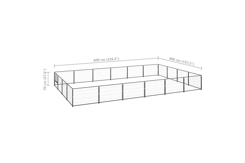 hundeløbegård 24 m² stål sort - Sort - Sport & fritid - Til dyrene - Til hund - Hundemøbler