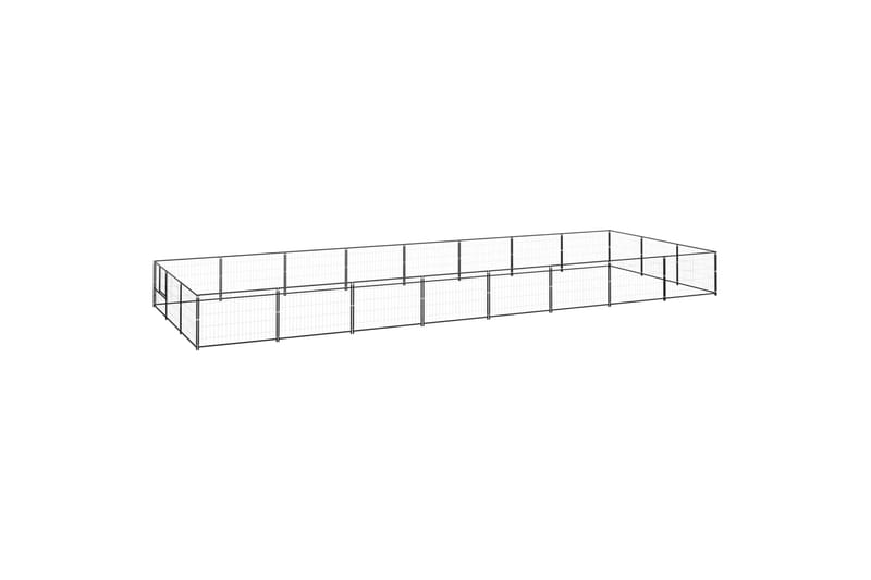 hundeløbegård 24 m² stål sort - Sort - Sport & fritid - Til dyrene - Til hund - Hundemøbler