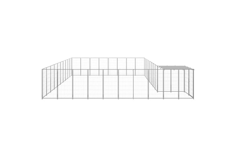 hundeløbegård 25,41 m² stål sølvfarvet - Sølv - Sport & fritid - Til dyrene - Til hund - Hundemøbler