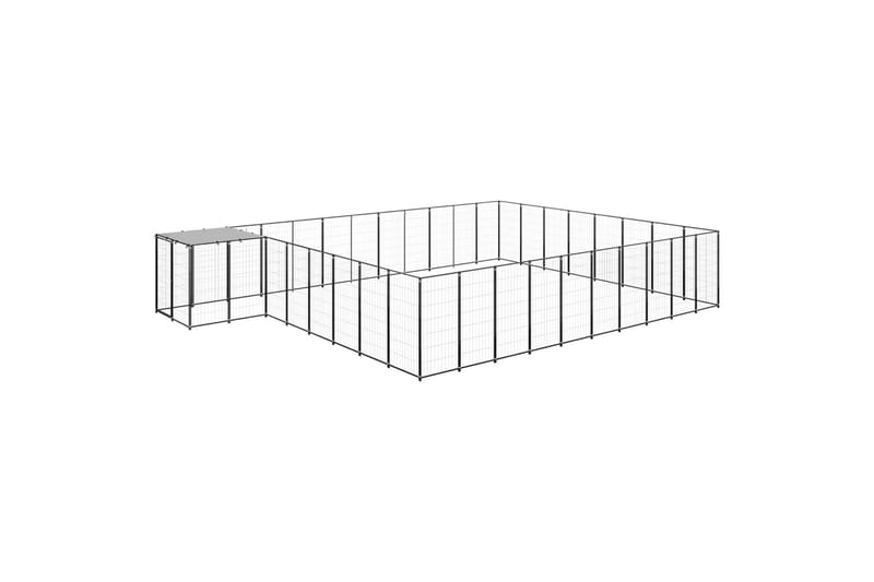 hundeløbegård 25,41 m² stål sort - Sort - Sport & fritid - Til dyrene - Til hund - Hundemøbler