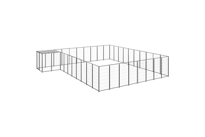 hundeløbegård 25,41 m² stål sort - Sort - Sport & fritid - Til dyrene - Til hund - Hundemøbler