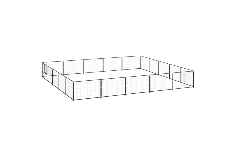 hundeløbegård 25 m² stål sort - Sort - Sport & fritid - Til dyrene - Til hund - Hundemøbler