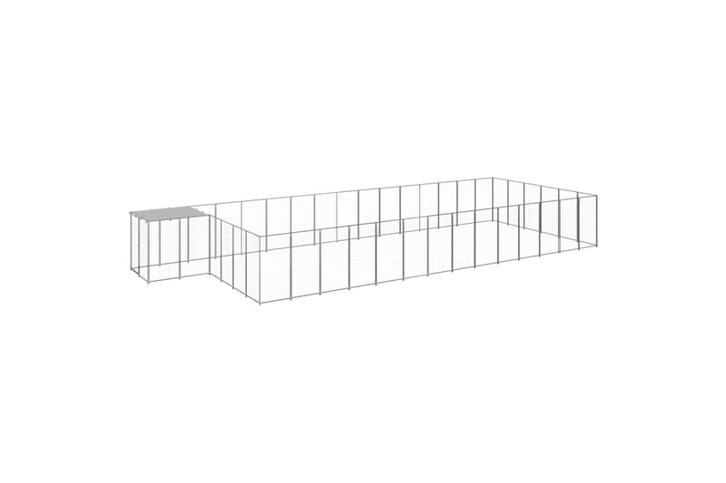 hundeløbegård 26,62 m² stål sølvfarvet - Sølv - Sport & fritid - Til dyrene - Til hund - Hundemøbler