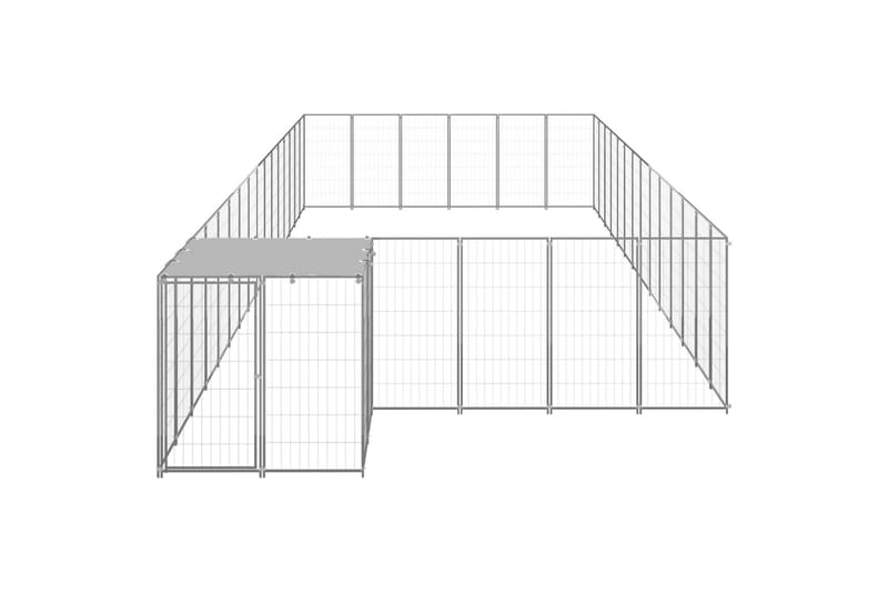 hundeløbegård 26,62 m² stål sølvfarvet - Sølv - Sport & fritid - Til dyrene - Til hund - Hundemøbler