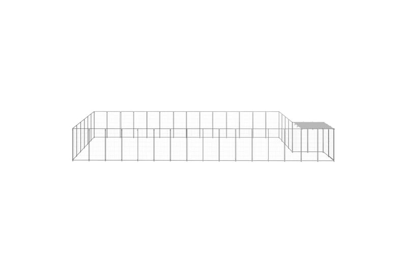 hundeløbegård 26,62 m² stål sølvfarvet - Sølv - Sport & fritid - Til dyrene - Til hund - Hundemøbler