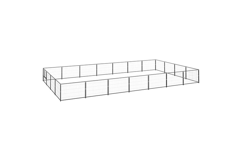 hundeløbegård 28 m² stål sort - Sort - Sport & fritid - Til dyrene - Til hund - Hundemøbler
