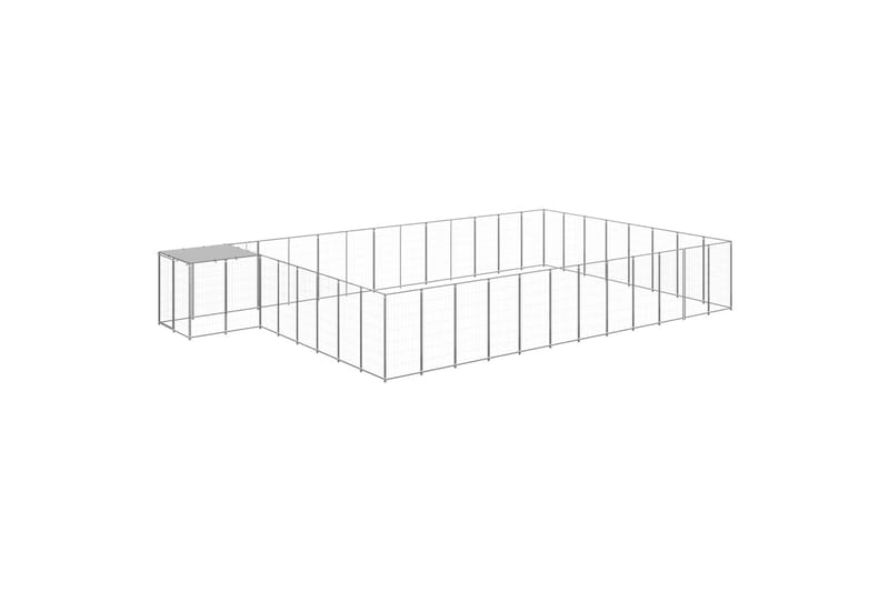 hundeløbegård 30,25 m² stål sølvfarvet - Sølv - Sport & fritid - Til dyrene - Til hund - Hundemøbler