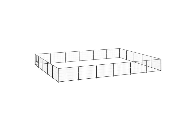 hundeløbegård 30 m² stål sort - Sort - Sport & fritid - Til dyrene - Til hund - Hundemøbler