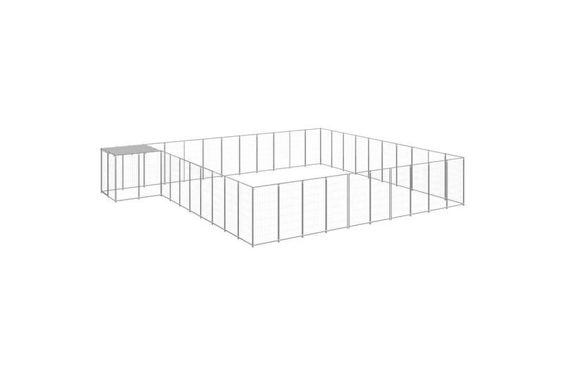 hundeløbegård 31,46 m² stål sølvfarvet - Sølv - Sport & fritid - Til dyrene - Til hund - Hundemøbler