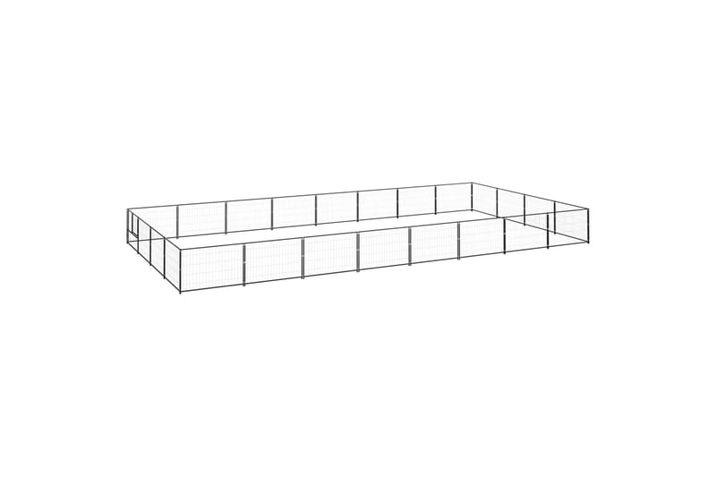 hundeløbegård 32 m² stål sort - Sort - Sport & fritid - Til dyrene - Til hund - Hundemøbler