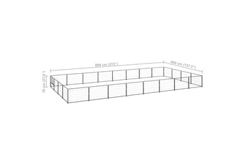 hundeløbegård 32 m² stål sort - Sort - Sport & fritid - Til dyrene - Til hund - Hundemøbler