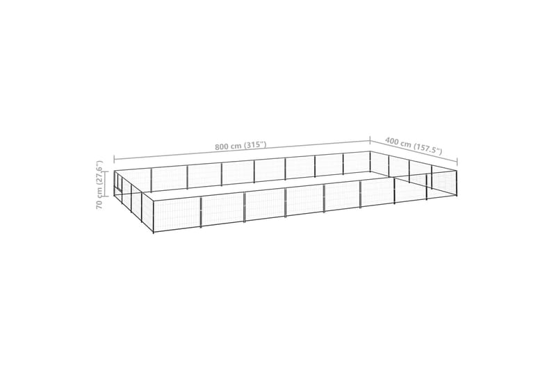 hundeløbegård 32 m² stål sort - Sort - Sport & fritid - Til dyrene - Til hund - Hundemøbler