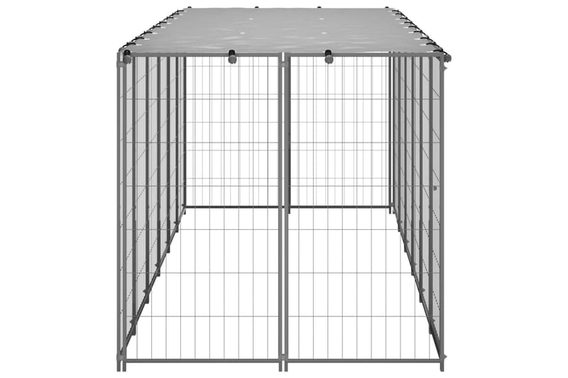 hundeløbegård 330x110x110 cm stål sølvfarvet - Sølv - Sport & fritid - Til dyrene - Til hund - Hundemøbler