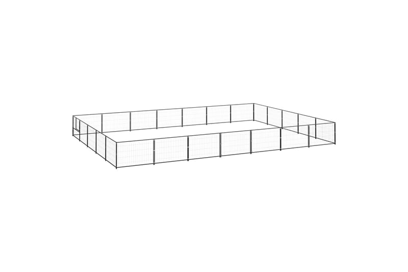 hundeløbegård 35 m² stål sort - Sort - Sport & fritid - Til dyrene - Til hund - Hundemøbler