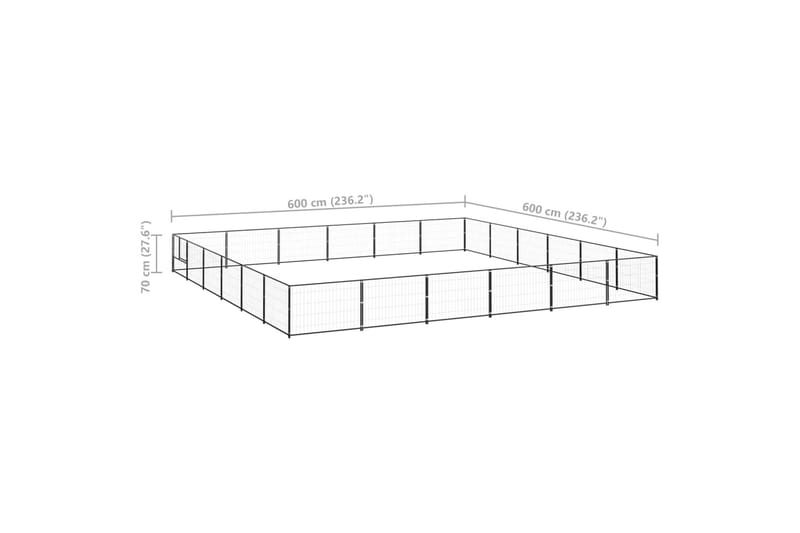hundeløbegård 36 m² stål sort - Sort - Sport & fritid - Til dyrene - Til hund - Hundemøbler