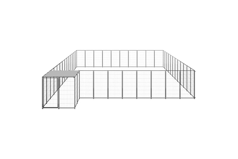hundeløbegård 37,51 m² stål sort - Sort - Sport & fritid - Til dyrene - Til hund - Hundemøbler