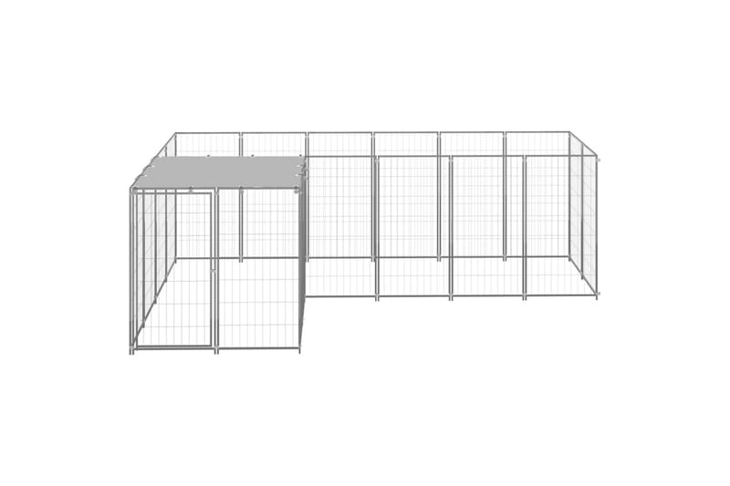 hundeløbegård 4,84 m² stål sølvfarvet - Sølv - Sport & fritid - Til dyrene - Til hund - Hundemøbler
