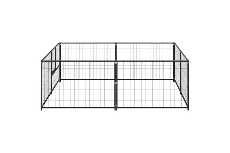 hundeløbegård 4 m² stål sort - Sort - Sport & fritid - Til dyrene - Til hund - Hundemøbler