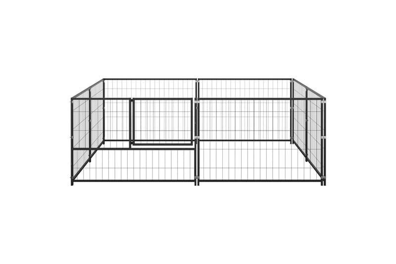 hundeløbegård 4 m² stål sort - Sort - Sport & fritid - Til dyrene - Til hund - Hundemøbler