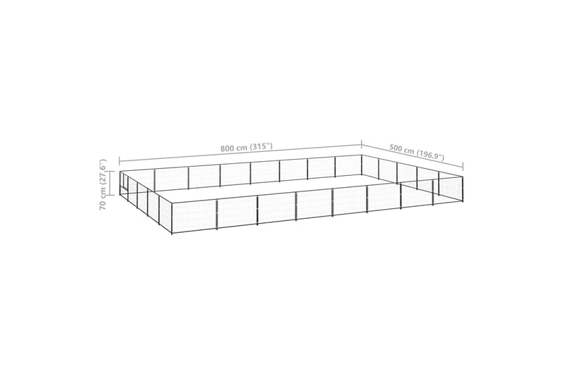 hundeløbegård 40 m² stål sort - Sort - Sport & fritid - Til dyrene - Til hund - Hundemøbler