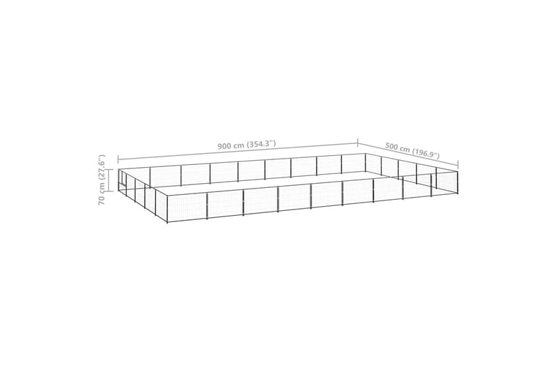 hundeløbegård 45 m² stål sort - Sort - Sport & fritid - Til dyrene - Til hund - Hundemøbler