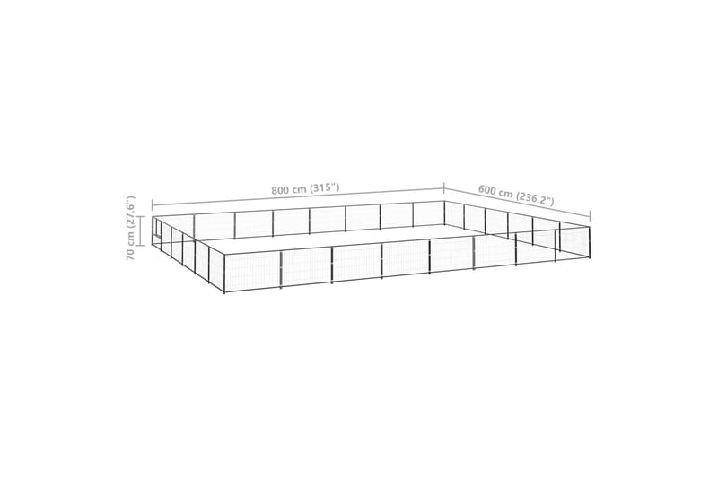 hundeløbegård 48 m² stål sort - Sort - Sport & fritid - Til dyrene - Til hund - Hundemøbler