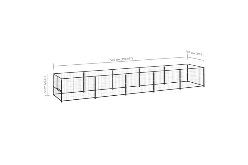 hundeløbegård 5 m² stål sort - Sort - Sport & fritid - Til dyrene - Til hund - Hundemøbler