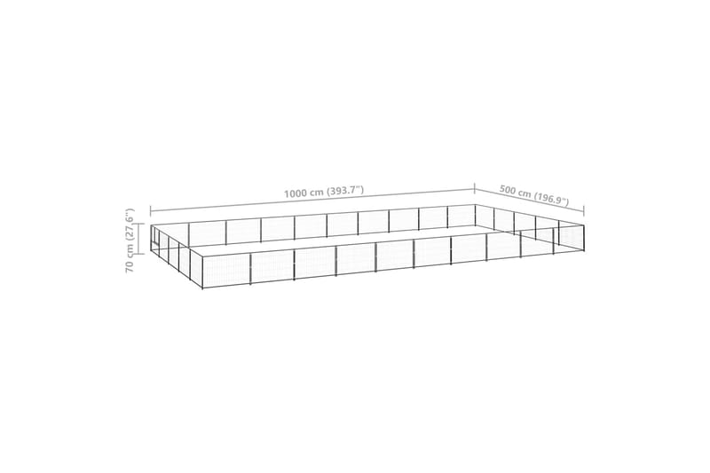 hundeløbegård 50 m² stål sort - Sort - Sport & fritid - Til dyrene - Til hund - Hundemøbler