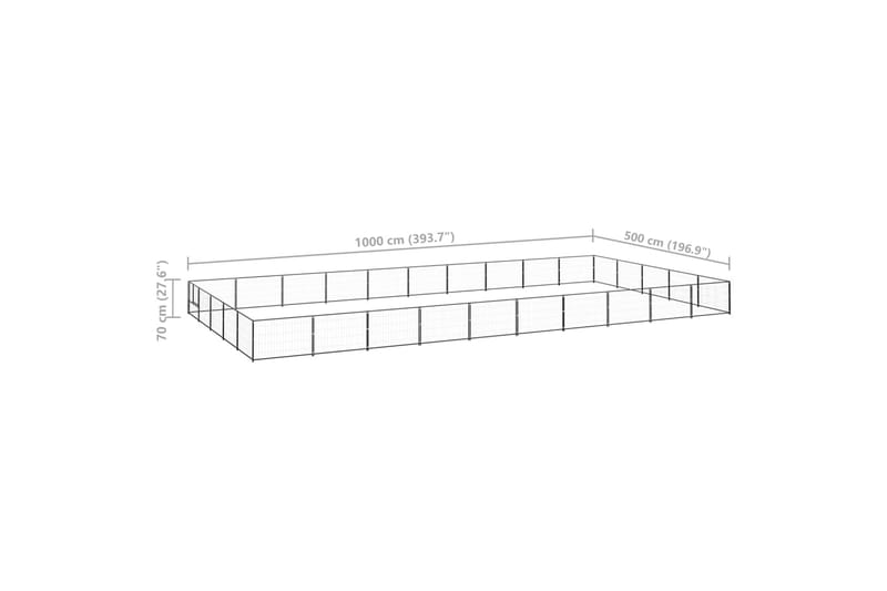 hundeløbegård 50 m² stål sort - Sort - Hundemøbler - Hundelåge & hundehegn - Hundehus & hundegård