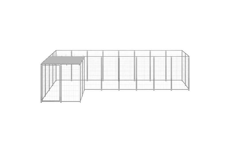 hundeløbegård 6,05 m² stål sølvfarvet - Sølv - Sport & fritid - Til dyrene - Til hund - Hundemøbler