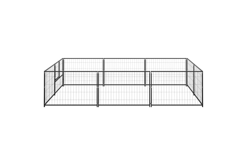 hundeløbegård 6 m² stål sort - Sort - Sport & fritid - Til dyrene - Til hund - Hundemøbler